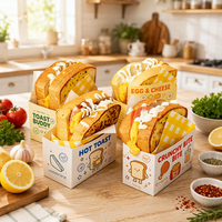 Boîtes rigides personnalisées imprimées de qualité alimentaire avec fermeture magnétique, emballage en carton jetable pour lait, sandwichs, snacks, forme et logo personnalisés