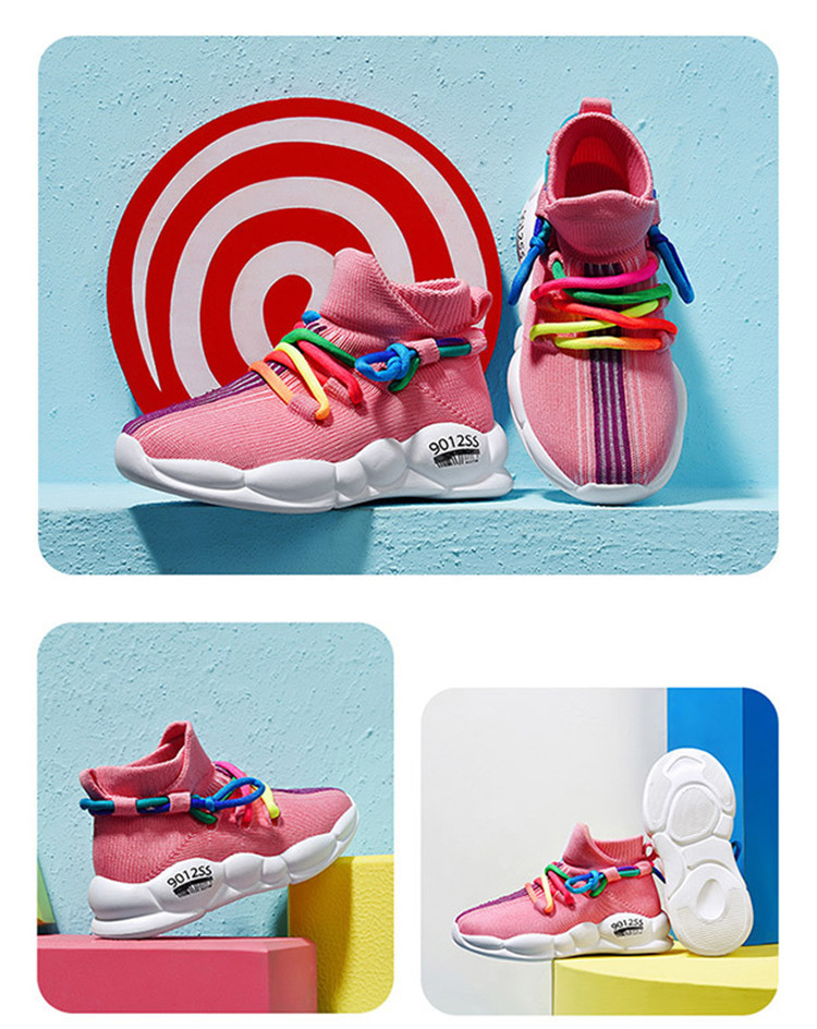 Fashion Children Shoes Kids Casual Shoes Breathable Knitting Soft Boys Girls Sneakers Cheap Sports Shoes