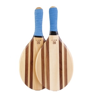 Bao Gồm 2 Mái Chèo Và 2 Quả Bóng Vợt Bãi Biển Bằng Gỗ Frescobol Cán Màu Xanh Dương - Product Image 1
