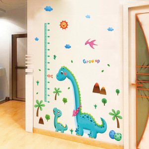 Autocollant mural de <span class=keywords><strong>chambre</strong></span> de bébé mesure de hauteur de <span class=keywords><strong>dinosaure</strong></span> de dessin animé - Product Image 1