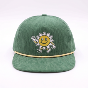 Gorra de Pana Personalizada OEM de 5 Paneles con Logotipo Bordado, Gorra Snapback sin Estructura con Cierre de Cuerda - Product Image 3
