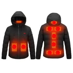 Cotton Polyester Soft Fleece Heated Sweatshirt Pullover Hoodie 5V USB Power Supply Rechargeable Battery Unisex Electric Jacket