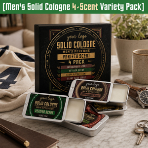 Coffret Cadeau de Noël de Haute Qualité – 4 Parfums Distincts, 0% d'Alcool, Sans Résidu, Naturels, Herbacés, Frais – Coffret de Cologne Solide pour Homme - Product Image 1