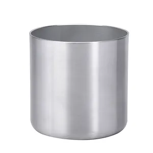 Natural Aluminum Color Candle Cup Polishing Surface Candle Holder Cylinder Candle Vessel
