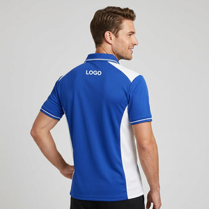 Blue White Color Block <b>Men's</b> <b>for</b> <b>Shirt</b> Short Sleeve Quick Dry Breathable Custom Logo Casual Workwear Team Top 100% Cotton Made - Product Image 6