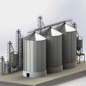 Poultry Feed Plant Used 10000T Grain Storage Silos Bins For Sale -500T 1000T 3000T Corn Wheat Rice Maize Soybean Silo