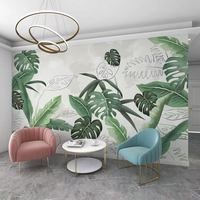 Papier Peint Mural 3D Tendance : Arbres Tropicaux Colorés et Oiseaux Mignons pour la Décoration Intérieure