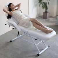 Table de massage pliable portable à 3 sections, lit professionnel pour tatouage et extensions de cils, canapé multifonctionnel pour soins du visage et spa pour salon de beauté