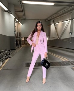 Costume pantalon élégant pour femme King Mcgreen Star et blazer à manches longues assorti, tenue de bureau chic pour femme, ensemble de deux pièces - Product Image 2