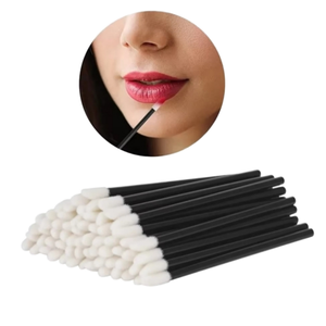 Disposable Black Flocking Nylon Lip Brush Single Makeup Stick for Lip Gloss Application Beauty Use - Product Image 1