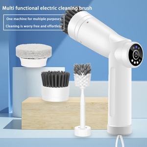 Cepillo de Limpieza Eléctrico Recargable de Plástico con Tres Velocidades Ajustables, Diseño de Rodillo Largo para Paredes de Baño, con Cabezal Giratorio de Nylon Resistente - Product Image 4