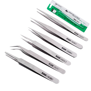 Pincettes Gooi en acier inoxydable de 1,5 mm d'épaisseur pour la peinture au diamant, le nail art, les faux cils et la préparation de plumes de nid d'oiseau - Product Image 1