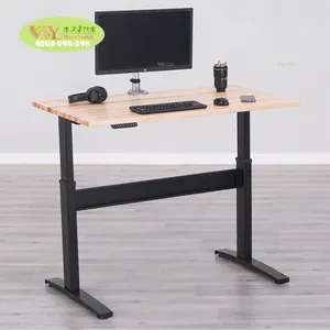 Wholesale Solid Wood Pine Electric Sit Stand Study Desk Adjustable leg