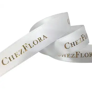 China winnus günstige eigenen marke name gedruckt doppel gesicht seitige schwarz weiß rose gold silber custom satin band mit logo
