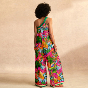 Mono Halter con Estampado Floral Bohemio para Mujer, Sin Mangas, Largo, Transpirable, para Primavera, Verano y Playa - Product Image 2