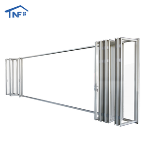<span class=keywords><strong>Porte</strong></span> <span class=keywords><strong>coulissante</strong></span> pliante accordéon moderne pour villa, extérieur, double isolation, en aluminium, verre, fibre de verre et nylon - Product Image 5