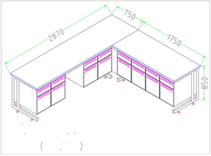 Meubles de laboratoire de chimie physique, table de travail de laboratoire médical - Product Image 6