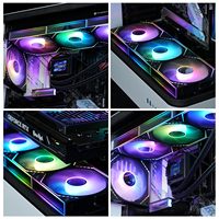 Ventilateurs de boîtier PC originaux Everflow X3 120mm ARGB PWM, lot de 3, raccordement en série, haut débit d'air, dissipateur thermique en plastique, roulement fluide, 28dBA CPU
