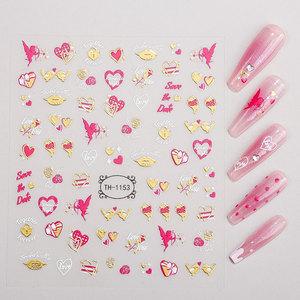 2025 nueva serie <span class=keywords><strong>del</strong></span> Día de San Valentín, calcomanías acrílicas de oro rojo para decoración de <span class=keywords><strong>uñas</strong></span>, pegatinas para decoración de <span class=keywords><strong>uñas</strong></span> 3D de <span class=keywords><strong>amor</strong></span> de flores rosas - Product Image 2