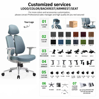 Chaise de bureau ergonomique en maille à dossier haut, siège pivotant, support lombaire réglable, chaise de travail pour espace de travail à domicile