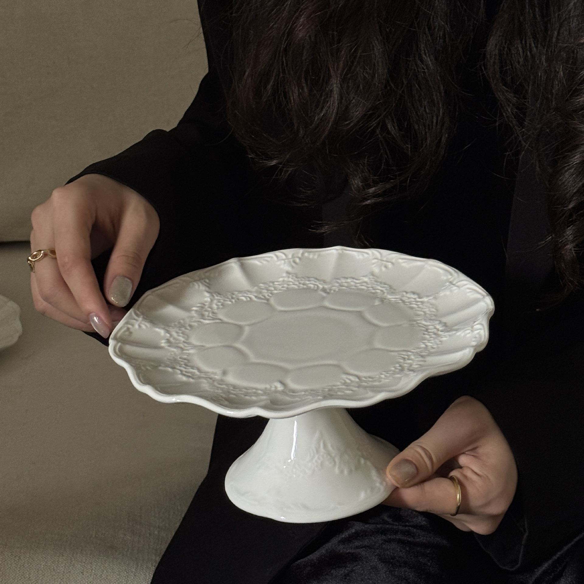 Moonlight lace high leg plate 20CM*9.5