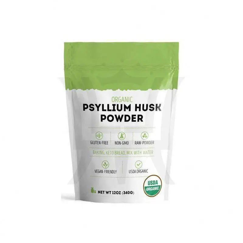 Polvo de cáscara de Psyllium orgánico puro OEM/ODM con mezclas de proteínas, suplementos alimenticios suaves, Etiqueta Privada