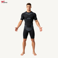 Ensemble de sous-vêtements de sport pour homme TIMETEX, manches courtes, compression, évacuation de l'humidité, ajustement parfait