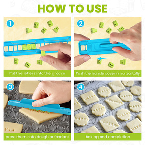 42PCS Alphabet <b>Cookie</b> Cutters Set Stainless Steel, Letters Numbers Symbols Embosser Mold for Baking Cake Decorating Biscuit Clay - Product Image 5