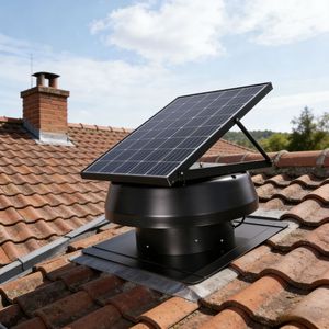 Ventilateur <span class=keywords><strong>d</strong></span>'extraction de toit solaire DC IP68 avec panneau solaire pour la ventilation de grenier domestique et générateur éolien - Product Image 1