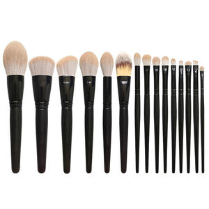YRX 15pcs Soft Facial <b>Makeup</b> Brush Cosmetic Applicator <b>Tools</b> Black Wooden Handle Blush Creative <b>Makeup</b> Brush - Product Image 2