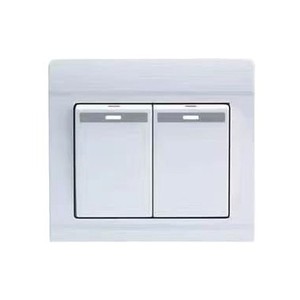 Interruptor de pared doble Hongfeng, plástico blanco, 1 interruptor, 2 vías, para uso doméstico - Product Image 1