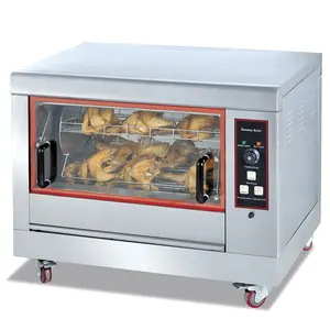 Stainless Steel Komersial Otomatis Berputar Memanggang Ayam Oven Gas Rotisserie Oven