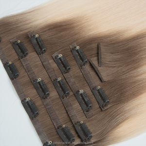 Extensiones de Cabello de Moda, Nueva Tendencia, Venta Directa de Fábrica, Clip Invisible, Personalizables, Color Balayage - Product Image 2