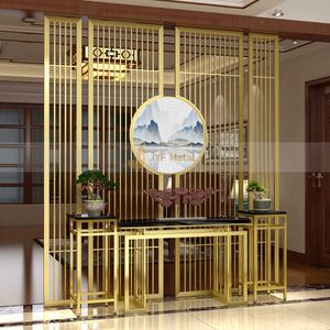EX070 Modern Classic Stainless Steel Foldable Multi Functional Partition Laser Cut Screen for Living <b>Room</b> <b>Divider</b> Elegant Home - Product Image 4