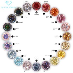 Pierre brute de moissanite de laboratoire <span class=keywords><strong>Lin</strong></span> <span class=keywords><strong>Ai</strong></span>, jaune doré, taille brillant, 5-9 mm, 0,5-4,0 carats, vente en gros, pierre principale, couleur feu - Product Image 2