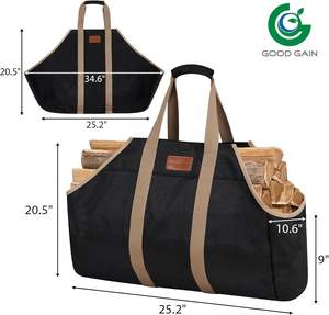 Échantillon gratuit Sac de transport de bois de chauffage personnalisé pour le camping et l'extérieur: Porte-bûches de bois pour le stockage - Product Image 3