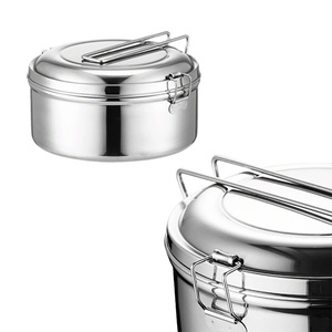 Contenitori per Alimenti in Acciaio Inossidabile 2026 con Coperchio, Scatole Bento per il Pranzo, Ciotole Piatte in Metallo per Campeggio, Gite, <span class=keywords><strong>Snack</strong></span> e Zuppe - Product Image 5