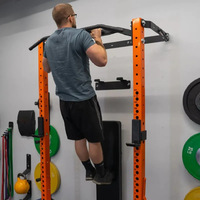 PINJIAN Ensemble de 11 pièces : Rack de traction et rack de squat mural pliable pour musculation