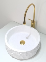 Lavabo rond en résine de béton d'art moderne fait à la main, pierre artificielle, motif marbré, comptoir lisse, lavabos de salle de bain, hôtels