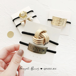 Élastique à cheveux en métal de style minimaliste pour femmes, accessoire capillaire coréen naturel et simple, élastique à cheveux tendance. - Product Image 3