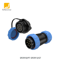 Connecteur circulaire étanche IP68 en plastique LED SP29 pour extérieur, 10A, pour connexions de fils 2/3/4/7/8/9/10/12/16/17/20/24/26 broches