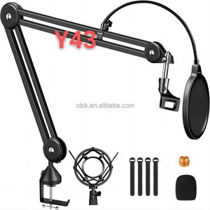 Clavax-Soporte de metal para micrófono, soporte de escritorio ajustable con brazo de suspensión, brazo de tijera para pantalla de micrófono azul <span class=keywords><strong>Neumann</strong></span> - Product Image 5