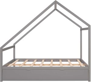 <span class=keywords><strong>Letto</strong></span> Moderno in Legno Massello con Struttura a Piattaforma, <span class=keywords><strong>Letto</strong></span> Estraibile Nascosto, Altezza Regolabile, <span class=keywords><strong>Letto</strong></span> <span class=keywords><strong>Montessori</strong></span> per Bambini - Product Image 2