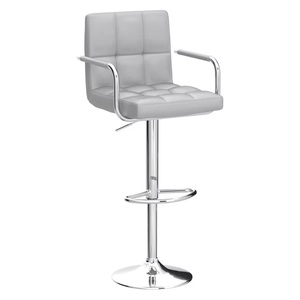 Juego de <span class=keywords><strong>2</strong></span> Taburetes de Bar de Lujo con Altura Regulable, Sillas Giratorias para Barra de Cocina con Reposabrazos y Reposapiés - Product Image 6