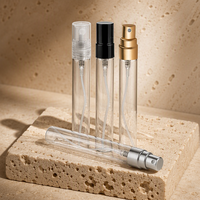 Flacons pulvérisateurs de parfum en verre transparent de 2 ml, 3 ml, 5 ml, 10 ml, prêts à être expédiés, faible MOQ, flacons atomiseurs vides pour échantillons de parfum