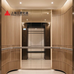 Ascenseur de passagers standard Mitsubishi 800 kg 1000 kg, haute sécurité, pour usage hôtelier, moderne, sans engrenages, traction AC en PVC - Product Image 6