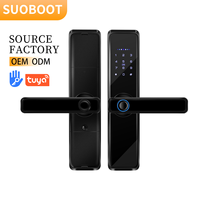 Serrure de porte intelligente Suoboot K7, contrôlée par application Wifi, sans clé, étanche, avec reconnaissance faciale, empreintes digitales et déverrouillage numérique pour porte en aluminium