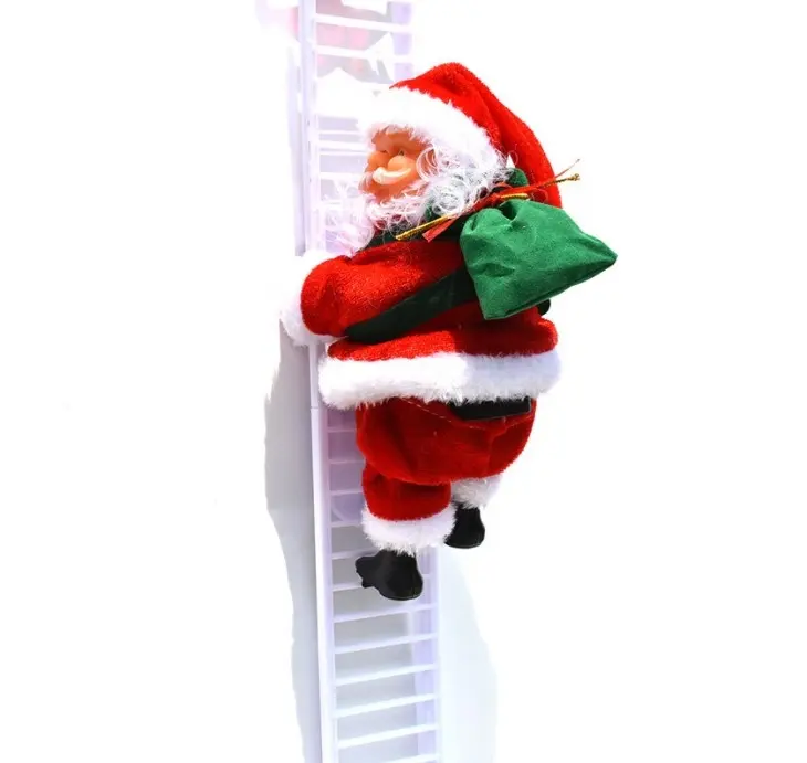 ของเล่นไฟฟ้ารูปกระดิ่งสำหรับปีนเขารูปซานตาคลอสของเล่นตกแต่งคริสต์มาสของขวัญสำหรับเด็ก