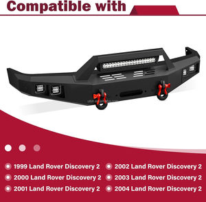 Pare-chocs avant tout-terrain au prix d'usine, compatible avec Land Rover <span class=keywords><strong>Discovery</strong></span> <span class=keywords><strong>2</strong></span> 1999-2004, pare-chocs Rock Crawler avec éclairage LED intégré et plaque de treuil - Product Image 2