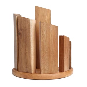 Porte-brochures en bois élégant à 3 niveaux Littérature en bois Carte postale Brochure Présentoir avec extrémités ouvertes pour livret de prospectus - Product Image 5